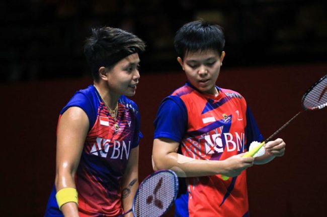 Apriyani Rahayu dan Siti Fadia Ramadhanti di BWF World Tour Finals 2022. (Foto: PBSI)