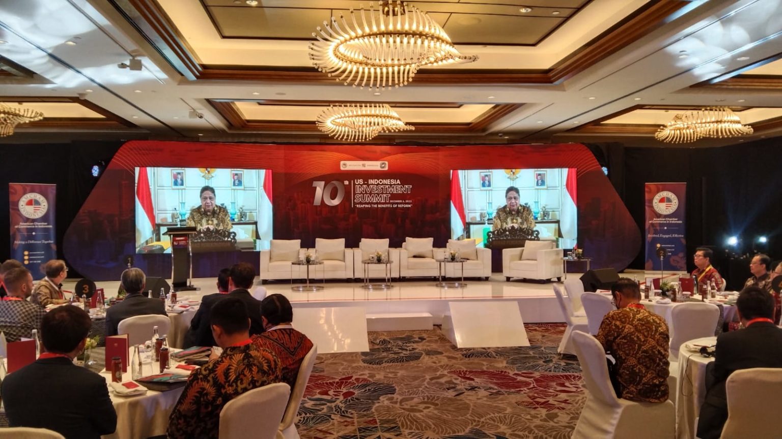 US-Indonesia Investment Summit 2022, Airlangga banggakan pertumbuhan ekonomi Indonesia.