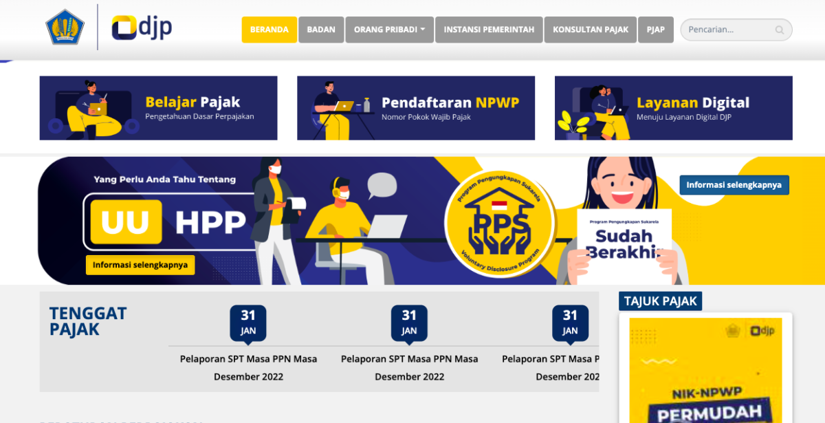 Cara Daftar Pajak Online (Foto: pajak.go.id)