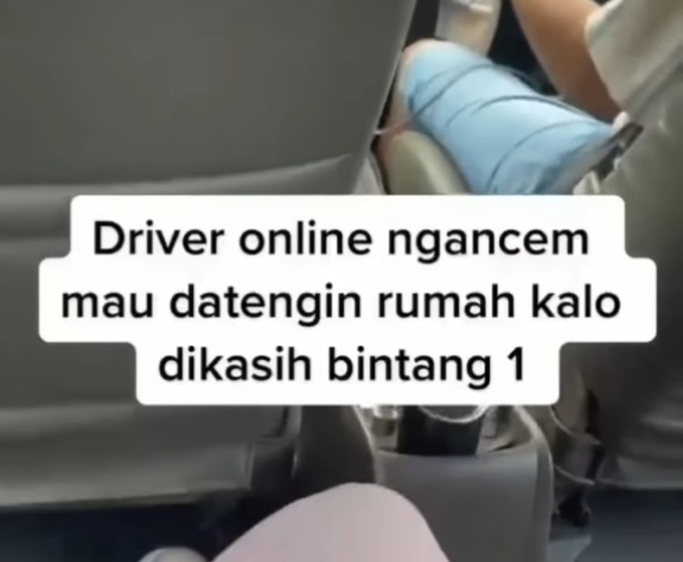 Sopir taksi online diduga ancam penumpang jika dikasih bintang satu (tangkapan layar)