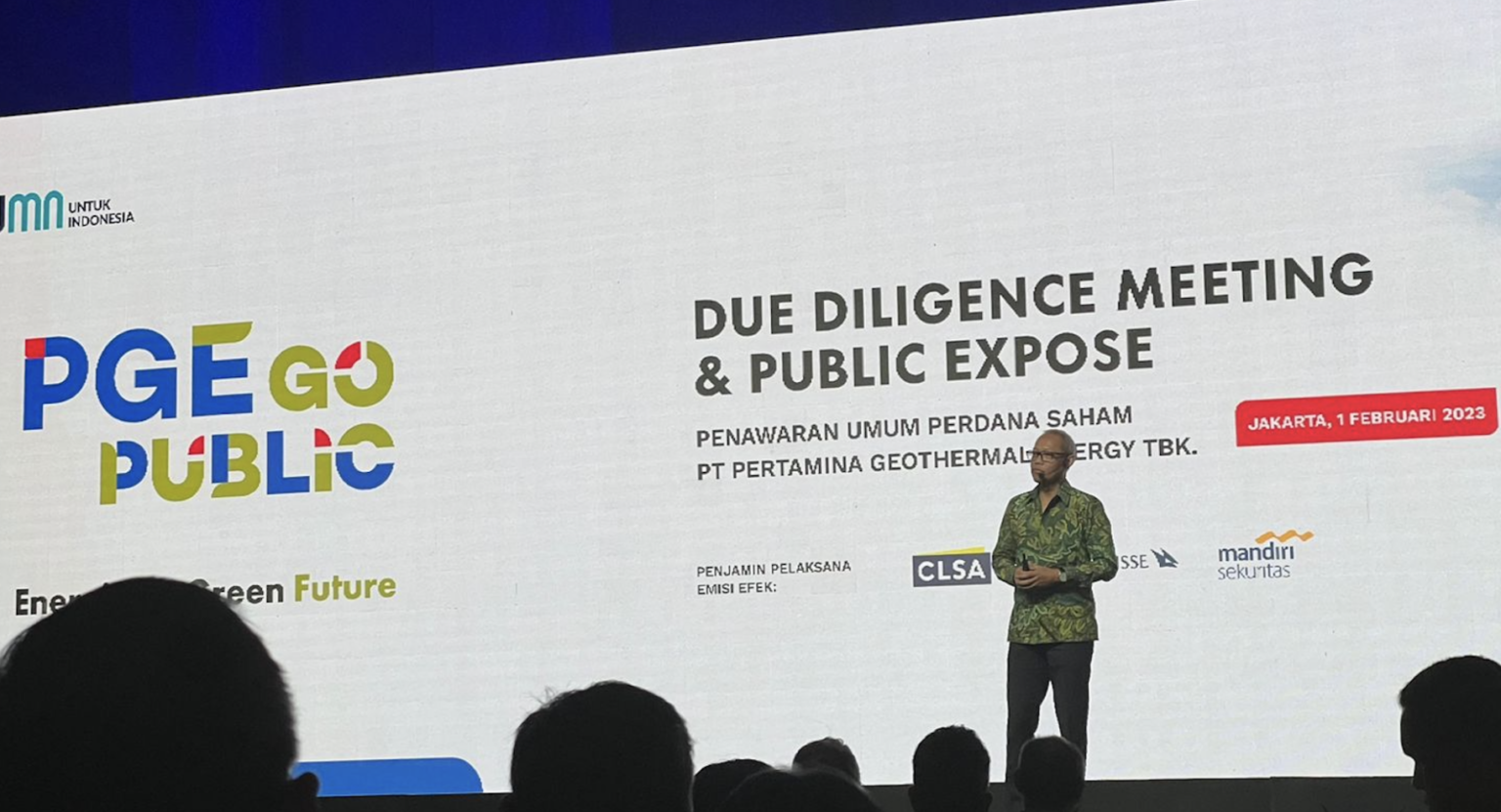 PT Pertamina Geothermal Energy mulai melaksanakan penawaran umum perdana saham atau IPO.