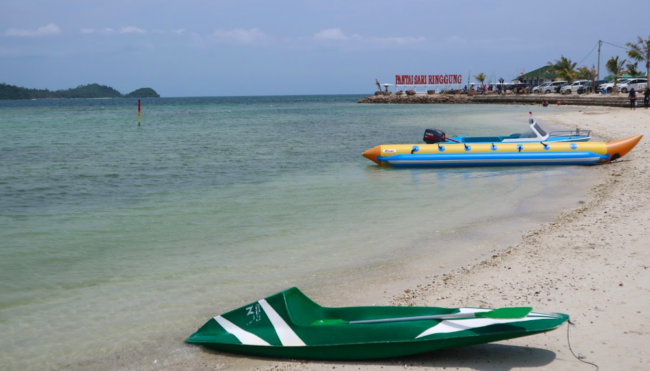 Wahana Air dan Bana Boat di Pantai Sari Ringgung Lampung (Foto: Tangkapan Layar Google Maps E Tyagita Utami)