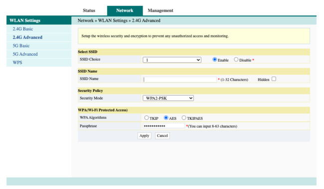 Setting modem wifi (Foto: screenshot halaman modem)