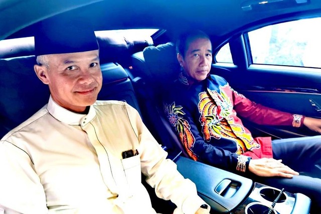 Bacapres PDIP Ganjar Pranowo dan Presiden Jokowi di Mobil RI 1 (Dok Agus Suparto_Istana Kepresidenan)