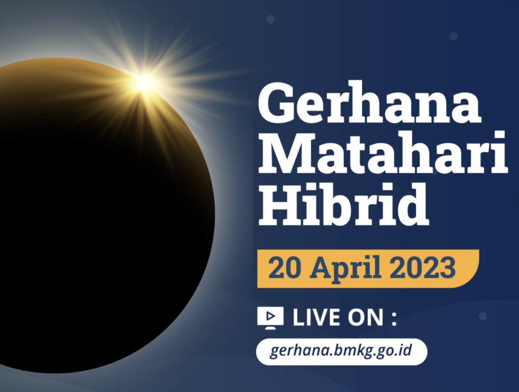 Live streaming pengamatan Gerhana Matahari Total atau Gerhana Matahari Hibrid juga dilakukan Badan Meteorologi, Klimatologi, dan Geofisika atau BMKG pada Kamis, 20 April 2023.