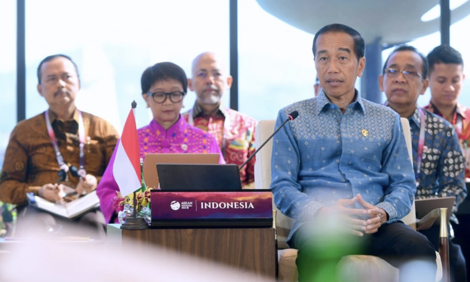 Presiden Joko Widodo membuka KTT ke-15 Segitiga Pertumbuhan Indonesia-Malaysia-Thailand atau IMT-GT yang digelar di Komodo Ballroom, Meruorah Convention Center, Labuan Bajo, Kabupaten Manggarai Barat, Provinsi Nusa Tenggara Timur, Rabu, 10 Mei 2023. Foto: BPMI Setpres/Laily Rachev