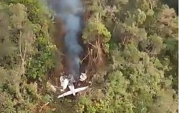 Pesawat Semuwa Air jatuh berkeping-keping di hutan Papua Pegunungan (Dok tangkapan layar)