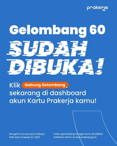 Pendaftaran Kartu Prakerja gelombang 60