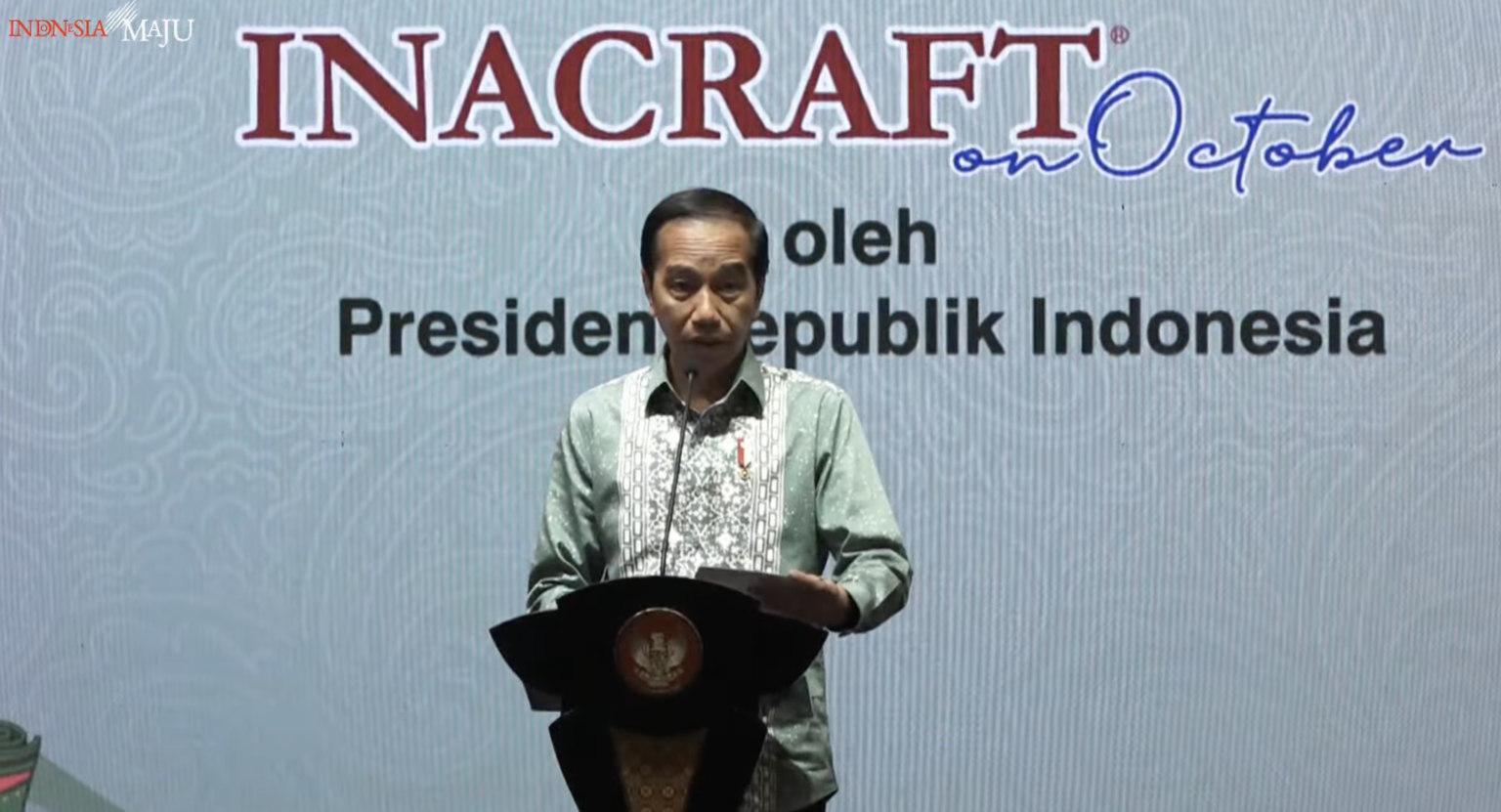 Presiden Joko Widodo (Jokowi) membuka pameran produk kerajinan Inacraft on October 2023 di Jakarta Convention Center (JCC),