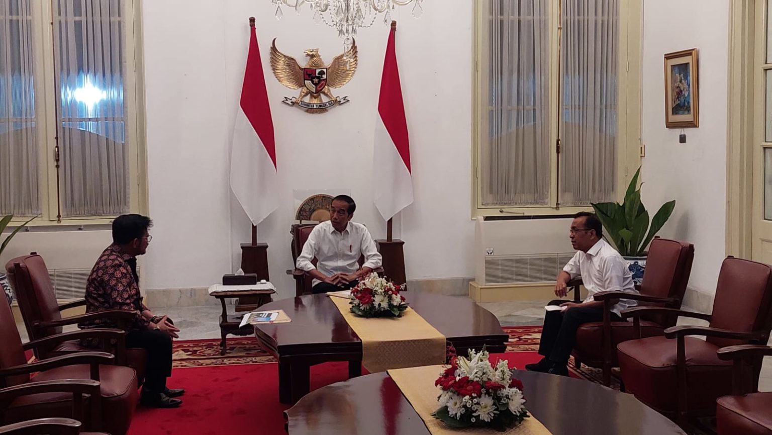 Syahrul Yasin Limpo bertemu Presiden Jokowi pada Minggu, 8 Oktober 2023 malam.